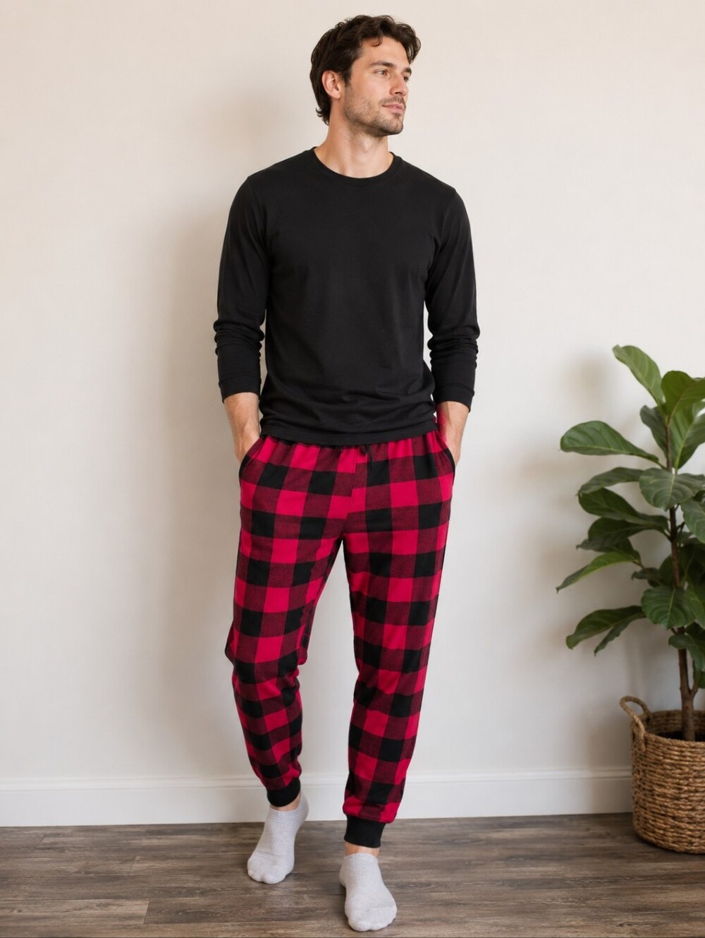 Hollister California Red & Black Buffalo Plaid Sleep Lounge Jogger Pants